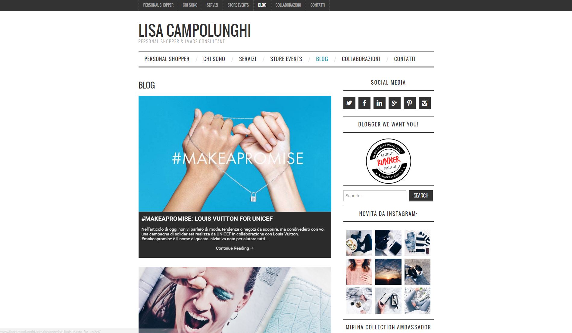 creazione sito web blog wordpress personal shopper image consultant lisa campolunghi