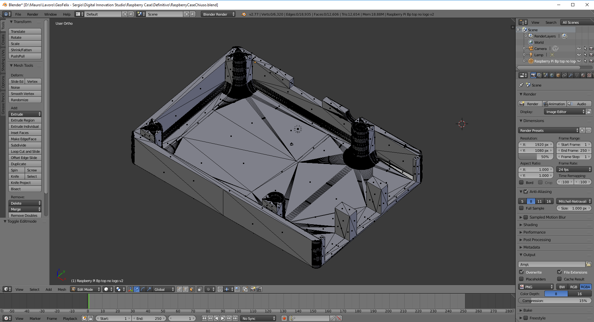 Blender 3D Geofelix Case Raspberry Modellazione e stampa 3D Geofelix