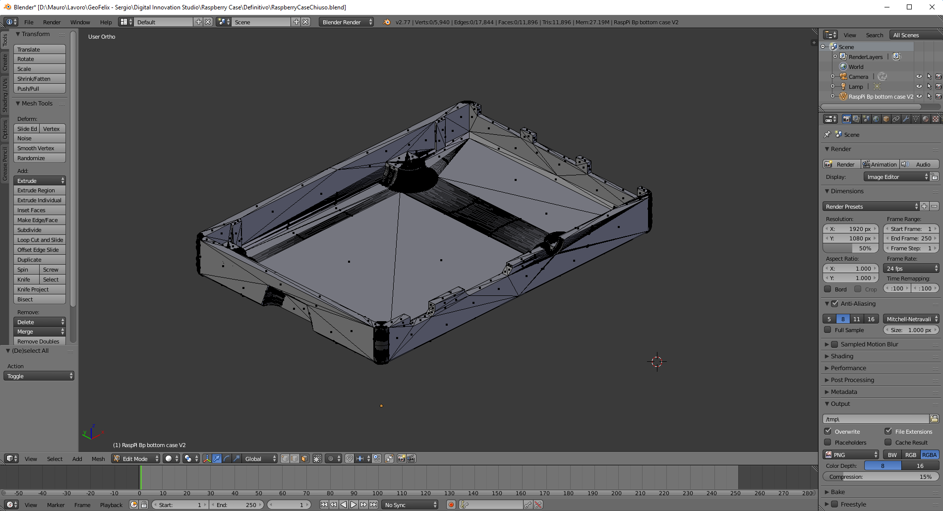 Blender 3D Geofelix Case Raspberry Modellazione e stampa 3D Geofelix