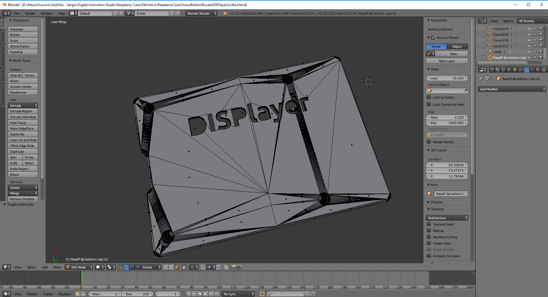 Blender 3D Case Raspberry Logo Geofelix Modellazione e stampa 3D Geofelix