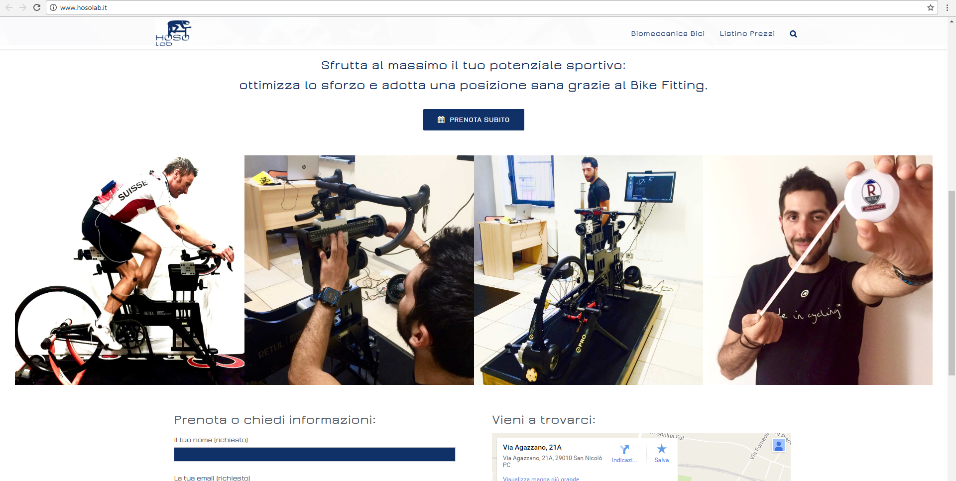 Hoso Lab Sito Web Geofelix Hoso Lab bike fitting Piacenza Geofelix