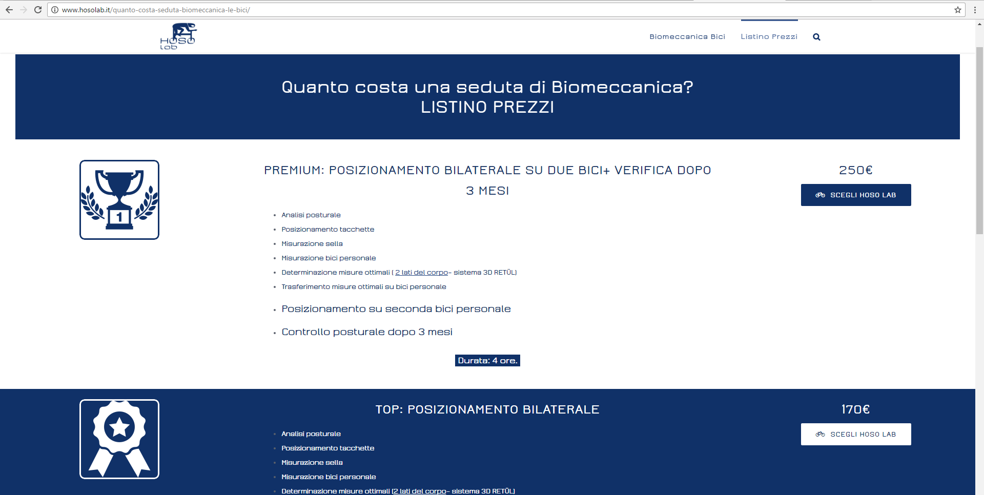Hoso Lab Sito Web Geofelix Hoso Lab bike fitting Piacenza Geofelix